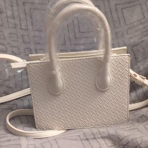 Forever 21 White Mini Woven Bag